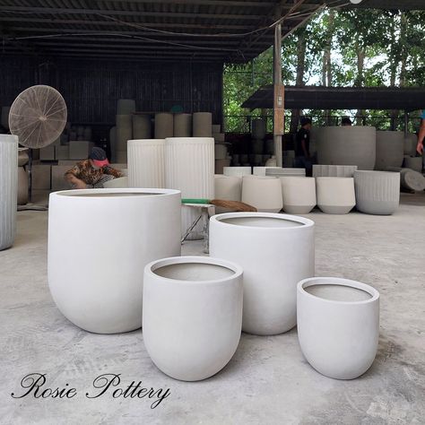 The raw pots in fibreglass materials! #rosiepottery #outdoordecoration #outdoorplants #outdoorplanters #outdoorplant #outdoorpots #lightweightpots #potmanufacturer #fibreglass #fiberglass #fiberstone #poly #pots #vietnampot #planter #vietnampottery Large Outdoor Planters, Agriculture Logo, Fiberglass Planters, Concrete Planter, Manufacturing Plant, Outdoor Pots, Ceramic Plant Pots, Pot Designs, Concrete Planters