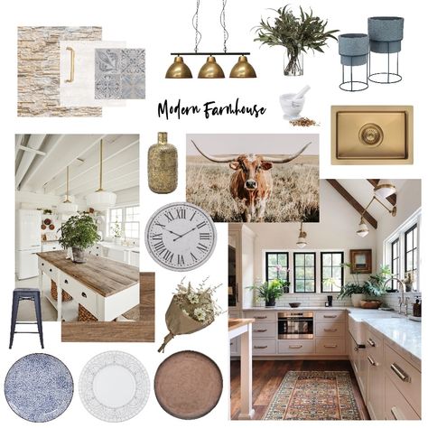 Modern Farmhouse Kitchen Mood Board, Farmhouse Kitchen Mood Board, Modern Farmhouse Interior Design, Sandstone Wall, Design Mood Board, Kitchen Mood Board, Modern Farmhouse Kitchen, Farmhouse Interior Design, Farmhouse Kitchens