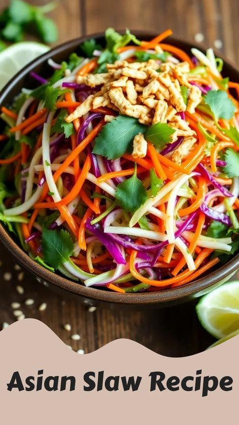 Asian Slaw Recipe Crunchy Asian Salad Recipe, Cabbage And Mandarin Orange Winter Slaw, Poached Fish Recipes, Asian Slaw Salad, Crispy Cabbage, Crunchy Asian Salad, Asian Slaw Recipe, Quick Salad Recipes, Asian Cabbage Salad