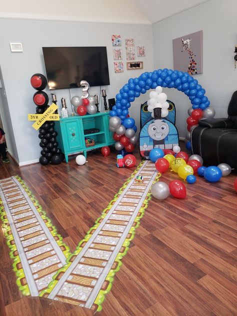 Thomas The Tank Party, Thomas And Friends Birthday Party Ideas, Thomas Birthday Party, Thomas And Friends Birthday Party, Thomas The Train Birthday Cake, Toddler Birthday Themes, Train Birthday Theme, Thomas Train Birthday, Thomas Party