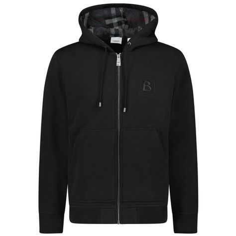 Burberry Fordson Men's Letter Graphic Cotton Blend Zip Hoodie Black Brand New With Tag. Description: -Article No. 8061854 1002 Burberry Fordson Zip-Up Hoodie With Iconic Interior Vintage Check Print Details. -Burberry Embroidered Boxed B Chest Logo -Drawstring Hoodie -Kangaroo Pocket -Ribbed Cuffs And Hem -Color: Black -Material: 75% Cotton, 25% Polyester -Size: M Burberry Zip Up Hoodie, Burberry Sweatshirt, Burberry Hoodie, Black Quarter Zip, Burberry Shirts, Burberry Plaid, Interior Vintage, Burberry Men, Cotton Pullover