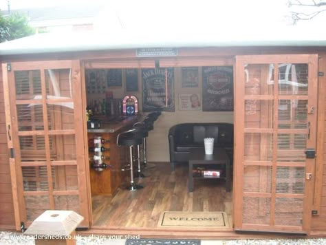 Bar/Man Cave in backyard Backyard Pub, Party Shed, Bar En Plein Air, Garden Bar Shed, Pub Shed, Man Cave Shed, Shed Of The Year, Bar Shed, Pub Sheds