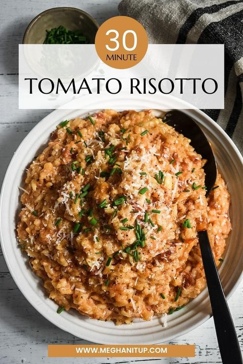 Tomato Risotto Recipes, Risotto Recipes Easy, Healthy Summer Dinner Recipes, Seafood Risotto, Tomato Risotto, Favorite Recipes Dinner, Summer Recipes Dinner, Fall Dinner Recipes, Ground Beef Recipes For Dinner