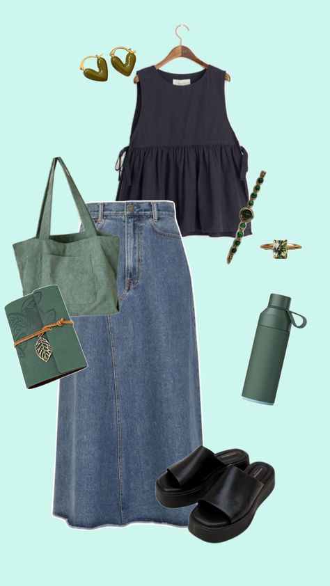 Black Church Outfit, Church Outfit, Black Church, Diy Vetement, Ropa Diy, Mode Inspo, 여자 패션, Green And Black, Casual Style Outfits