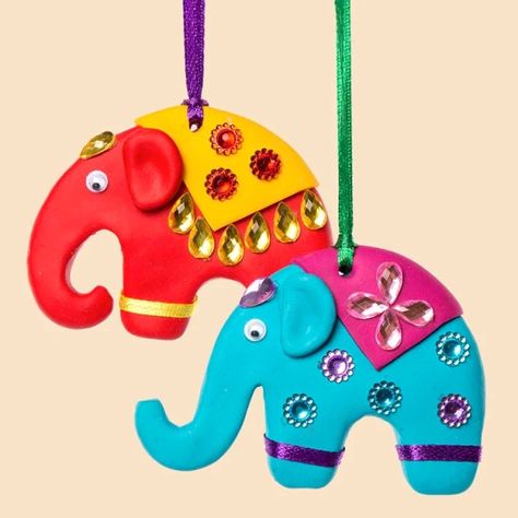 Diwali Craft For Children, Diwali Creative, Diwali Crafts For Kids, Diwali For Kids, Diwali Crafts, Diwali Activities, Elephant Crafts, India Crafts, Diwali Decorations At Home