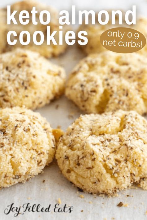 Keto Almond Cookies Recipes, Keto Almond Recipes, Keto Coconut Cookies Recipes, Joy Filled Eats Keto, Keto Almond Flour Cookies, Keto Almond Paste, Keto Cookies Easy, Keto Almond Cookies, Keto Biscotti