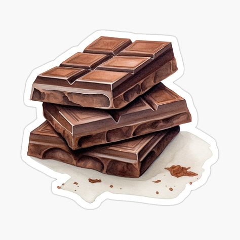 Get my art printed on awesome products. Support me at Redbubble #RBandME: https://www.redbubble.com/i/sticker/Sweet-%D0%A1hocolates-Cocoa-Piece-by-My-Magic-World/154745955.EJUG5?asc=u Food Bujo, Cooking Stickers, Chocolate Sticker, Desserts Drawing, Food Png, Watercolor Food, Coffee Stickers, Chocolate Pies, Food Stickers