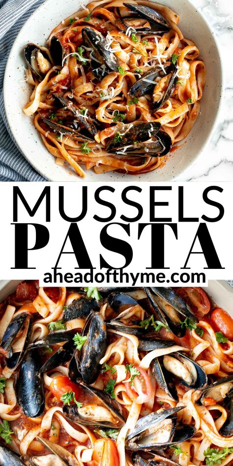 Mussels Recipe Pasta, Pasta In Tomato Sauce, Mussels Pasta, Curry Mussels, Favorite Pasta Recipes, Mussels Recipe, Seafood Pasta Recipes, Spaghetti Noodles, Seafood Pasta