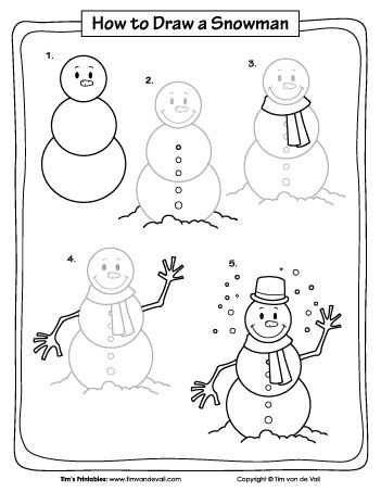 Drawing Tutorials – Tim's Printables Draw A Snowman, Easy Christmas Drawings, Christmas Doodles, Easy Drawings For Kids, Rock Painting Patterns, Easy Doodle Art, Christmas Drawing, Winter Art, Cute Easy Drawings