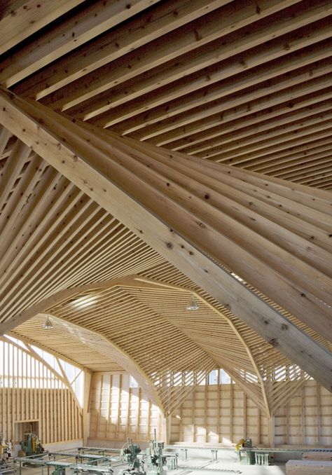 contemplati0n: “ infiniteinterior: “ Kitazawa Kenchiku Factory by Fumiko Misawa + Masahiro Inayama ” ” Timber Architecture, Timber Roof, Wooden Architecture, Environmental Engineering, Timber Buildings, Wood Architecture, Roof Trusses, Timber Structure, Timber Construction