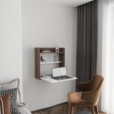 Small Folding Table, Desk Wall Mounted, Minimalist Computer Desk, Desk With Shelf, Elegant Desk, Space Saving Desk, Foldable Desk, Desk Wall, Modern Computer Desk