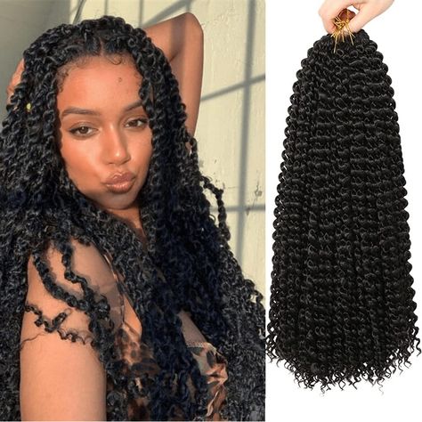 PRICES MAY VARY. ✔【Hair Advantage】ShowCoco Passion Twist hair is super soft and light, will not itch. No odor, no knots, easier to separate, easy to install, natural looking and long lasting styling. ✔[Product Specifications] Water Wave Crochet Hair 16 strands/pack, 8packs/batch, 128 strands in total. Easy to twist and weave. Enough for one person to braiding hair. ✔ [Hair quality] using pure handmade, hundred hair synthetic hair, water wave hundred hair using high quality low temperature flame Wand Curl Crochet Hair, Senegalese Twist Crochet Braids, Passion Twist Crochet, Water Wave Crochet, Passion Twist Hair, Crochet Braiding Hair, Spring Twist Hair, Crochet Hair Extensions, Bohemian Braids