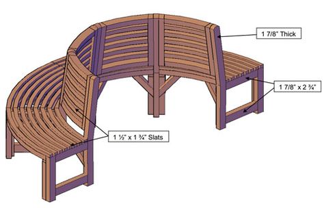 Half Circle Tree Bench Circle Bench, Bench For Garden, Tree Bench, Tree House Plans, Fence Designs, Privacy Fence Designs, Pallet Bench, Bench Designs, Privacy Fence