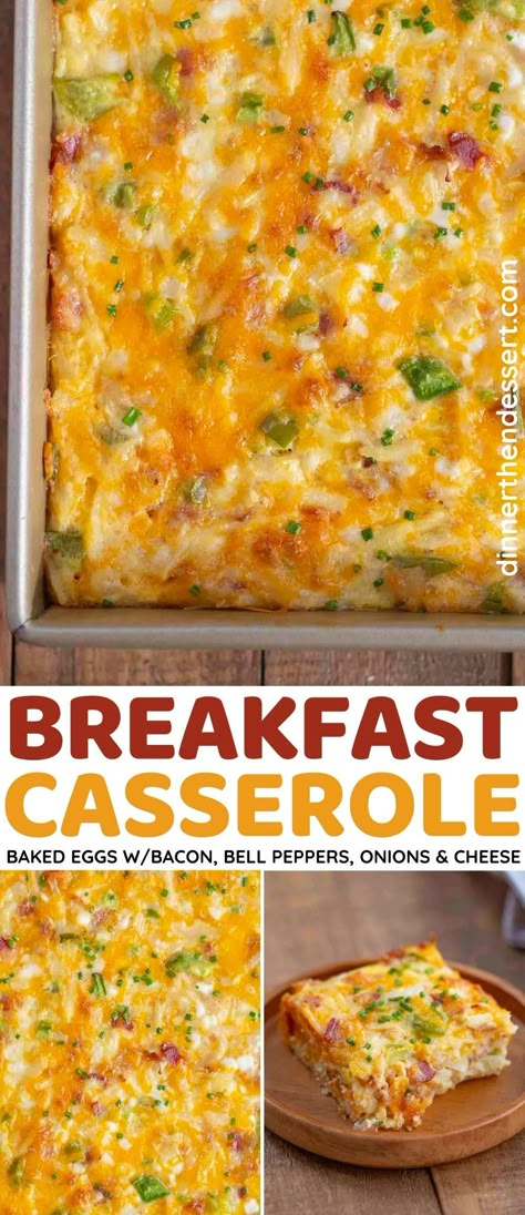 Breakfast Casserole made with eggs, bacon, shredded potatoes, and cheese is the PERFECT make-ahead breakfast for busy mornings or holidays! Brunch Bacon, Hashbrown Breakfast, Egg Quiche, Old Money Lifestyle, Protein Breakfasts, Breakfast Potato Casserole, Breakfast Casserole Bacon, Breakfast Casserole Recipe, Shredded Potatoes