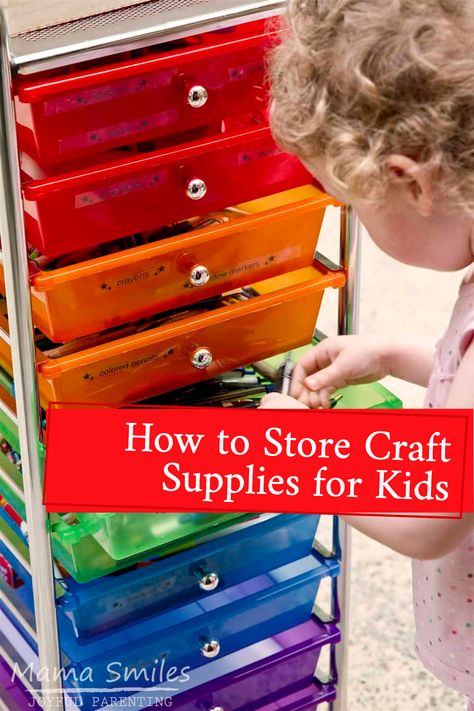 I love doing crafts with my kids and I love having lots of craft supplies available for the kids to use. We don’t have a lot of storage space in our house. This method of storing craft supplies for kids is saving my sanity! The kids are crafting more than ever, but the process is much neater. No more missing scissors and vanishing pens! Craft Bin Organization, Organizing Kids Art Supplies, Art Supply Organization Kids, Kids Craft Storage Ideas, Arts And Crafts Organization, Kids Art Area, Organize Art Supplies, Kids Craft Storage, Crayon Storage