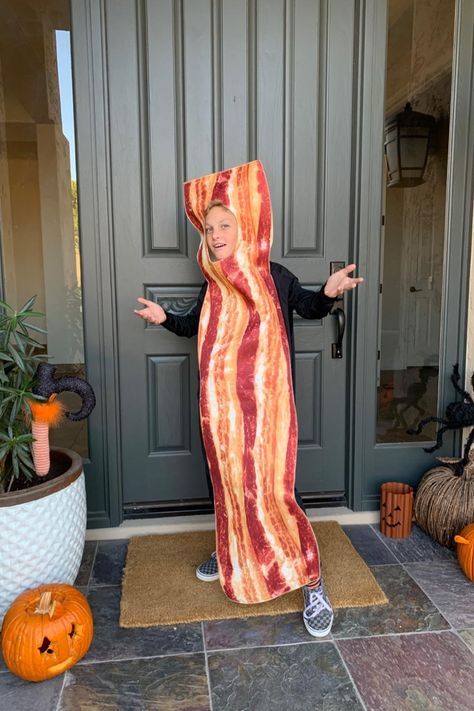 Food costume + bacon costume for Halloween for kids Food Halloween Costumes, Food Costumes, Halloween Costumes, Clothes