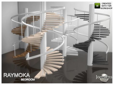 Spiral Staircase Sims 4 Cc, Sims 4 Stairs Cc, Rounded Staircase, Sims 4 Stairs, House Objects, Luxury Stairs, Round Stairs, Industrial Style Home, Cc Sims4