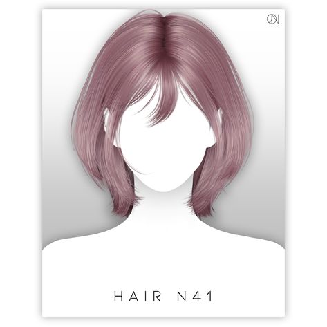 [JINO] HAIR N41 | Patreon Makeup Cc, Cc Mods, Pelo Sims, Sims Hair, Japanese Hairstyle, Sims 4 Mods, Sims Cc, Sims 4, Makeup