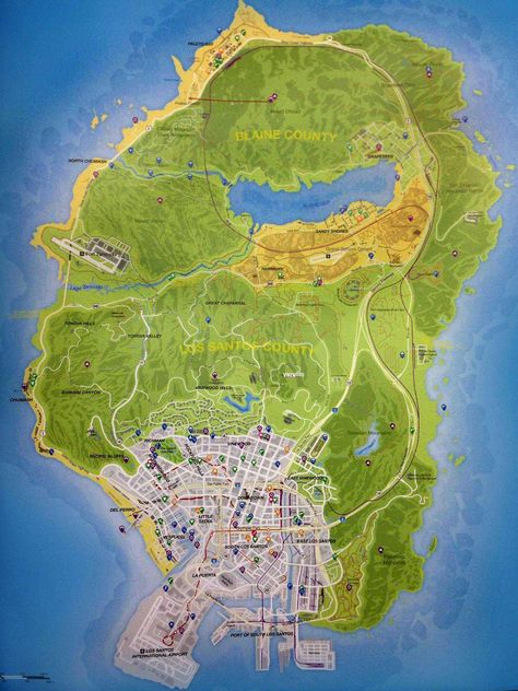 Rumour: GTA V leaked map illustrates Los Santos Gta V Secrets, Gta V Cheats, Grand Theft Auto Series, Game Map, Bigfoot Sightings, Gta 4, Gta San, Gta 5 Online, Gta V