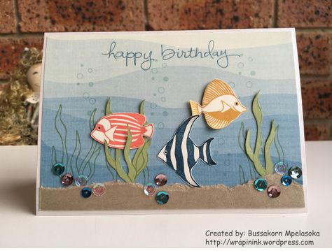 Sea Collage, Beachy Cards, Fish Cards, Sea Cards, Sea Cake, Nautical Cards, Fishing Cards, Beach Cards, Summer Cards