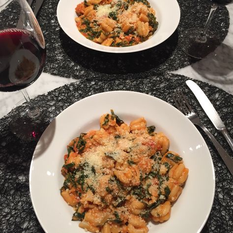 Pumpkin Goat Cheese Pasta, Pumpkin Kale Pasta, Sausage Kale Butternut Squash Pasta, Pumpkin Pasta With Winter Herbs, Bow Tie Pasta With Baby Kale & Sun-dried Tomatoes, Pasta With Kale, Creamy Pumpkin Pasta, Pumpkin Pasta, Dream Food