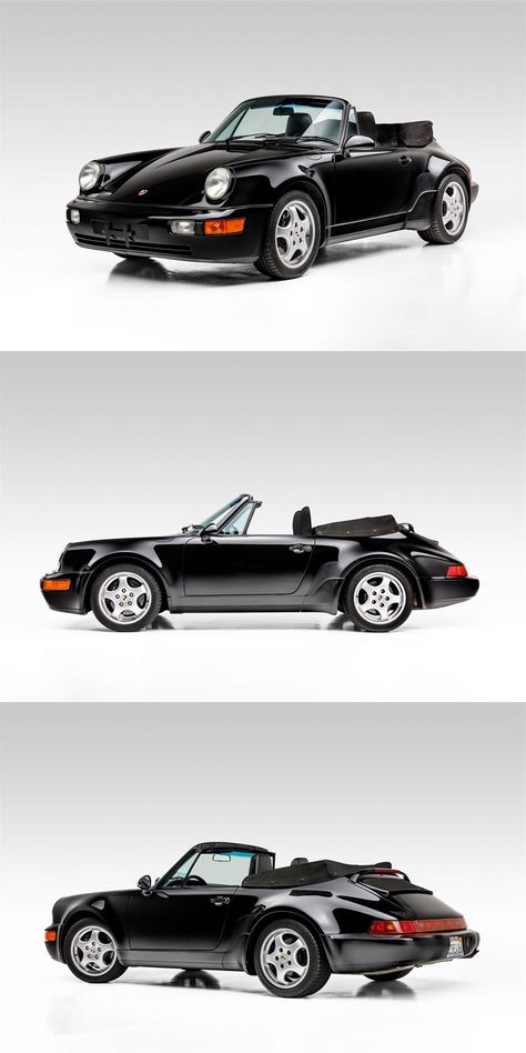 Vintage Porsche Convertible, Porsche Convertible, 964 Turbo, Porsche Car, Black Porsche, Porsche 964, Vintage Porsche, Classic Porsche, Convertible Top