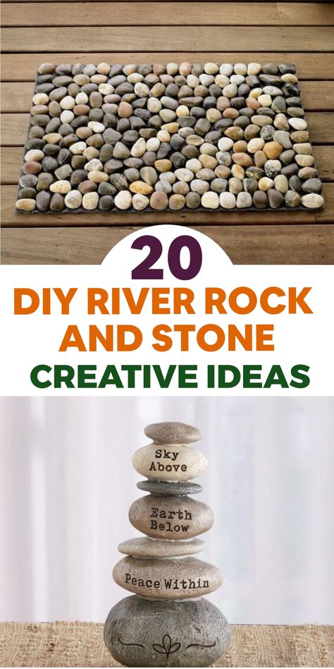 Discover the calming essence of nature in your home with these imaginative DIY river rock and stone projects. Elevate your space with handcrafted stone pathway accents, artistic rock garden sculptures, and stylish pebble-filled planters. Transform your living area into a tranquil sanctuary filled with natural beauty and creative expression. Let each unique creation bring a sense of balance and unity to your decor, inviting the serene spirit of the outdoors indoors. Mini Rock Garden, River Rock Floor, River Rock Crafts, Rock Candle Holder, Diy River Rock, Rock And Stone, Simple Table Decorations, Fall Landscaping, Rock Floor