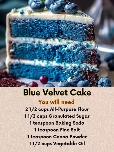 Blue Velvet Cake Recipe Easy, Blue Velvet Cake Recipe, Blue Velvet Cake, Blue Velvet Cakes, Cake Recipe Easy, Velvet Cake Recipes, Purple Cakes, Velvet Cake, Easy Cake Recipes