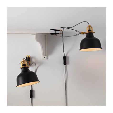 RANARP Wall/clamp spotlight with LED bulb IKEA The lamp can be mounted in two ways: as a clamp spotlight or as a wall lamp. Ranarp Ikea, Ikea Ranarp, Wall Spotlights, Work Lamp, Paint Shades, Bedside Lamp, Led Light Bulb, Home Staging, Led Lampe