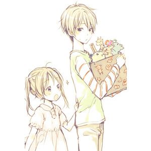 Little sister and big brother Brother Sister Cartoon Sibling, Brother And Sister Anime, Sisters Drawing, Big Brother Little Sister, Sister Poses, Anime Siblings, Gamers Anime, Sisters Art, Anime Sisters