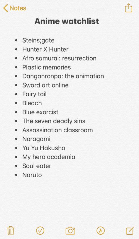 Anime watchlist for 2020!!! New year’s resolutions, am I right? (Hehe.....here we go...may the dear lord help me) Best Animes To Watch List, Anime Movies Name List, Anime Movies Name, Anime Watch List, Anime Names List, Anime Marathon, Anime Checklist, Dark Anime Recommendations List, New Anime 2022 List