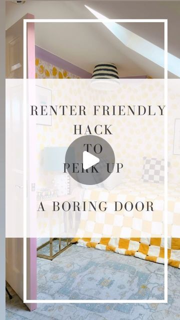 Ammarah | Rental Hacks & DIY on Instagram: "⭐️ RENTER- FRIENDLY  HACK ⭐️
✨How to perk up a boring rental door✨

You do know my love for masking tape. Hence the reason I  have used it around my home in 4 different projects (see previous posts).

Adding one more to the list with a simple rental-friendly idea. 

Let’s paint the edge of the door this time 🚪. 

Here’s how I did it:

👉🏼 I stuck my trusty masking tape on the edge of the door.
👉🏼 Using one of the @farrowandball tester pots, I applied paint ON the masking tape.
👉🏼 It might appear a bit wrinkly. As the paint dried, I pressed the creases down with my fingers to make them all smooth. 
👉🏼 I cut off the excess tape from the sides for a finished look. 
👉🏼 Fin. 

Love the way I was able to pull one of the colours from the wall Rental Friendly Door Makeover, Renter Friendly Bedroom, Washi Tape Door, Rental Hacks, Rental Friendly, Rental Bathroom, Colourful Home, Maximalist Home, Door Makeover