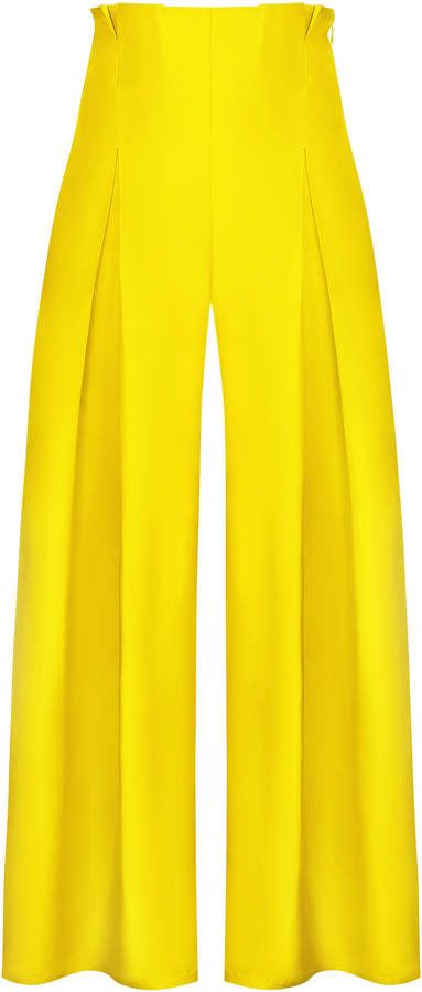 #affiliatead -- Abadia Pleated Silk Taffeta Wide-Leg Pants -- #chic only #glamour always Plazzo Designs, Neon Pants, Simple Frock Design, Simple Frocks, Fashion Closet, Stylish Pants, Silk Taffeta, Pencil Skirts, Frock Design