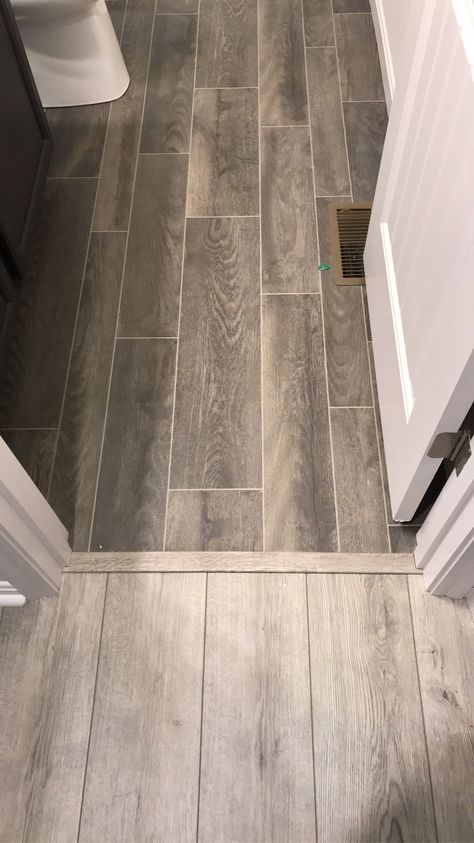 https://flic.kr/p/2iuPY1U | Laminate touching planked sheet vinyl with transition Vinyl Flooring Transition Ideas, Sheet Vinyl Flooring Ideas, Bedroom Floor Ideas, Transition Flooring, Vinyl Sheet Flooring, Sheet Vinyl Flooring, Farmhouse Flooring, Vinyl Floors, Laminate Sheets