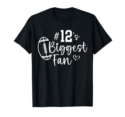 PRICES MAY VARY. Number 12 Football Player Biggest Fan Design, Show support for your favorite player with this Number 12's Biggest Fan Design. Football mom, football dad, sister, brother, aunt, uncle, or grandparent of a football player. Lightweight, Classic fit, Double-needle sleeve and bottom hem Vikings Football, Fan Design, A Football, Football Mom, Football Player, Sister Brother, Design Show, Football Shirts, Mom Dad