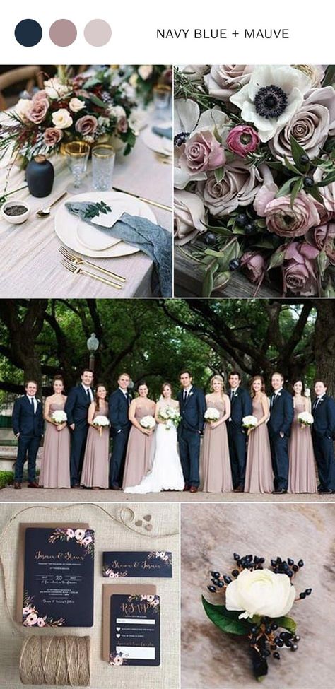 dark blue and lavender wedding colors - Google Search Mauve Fall Wedding, Wedding Planning Notebook, Bright Wedding Colors, Wedding Color Combinations, Wedding Ceremony Ideas, Mauve Wedding, Bright Wedding, Fall Wedding Flowers, Wedding Winter