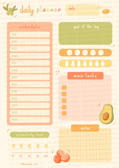 Kawaii Planner Template, Timetable Design, Digital Planner Ideas, Cute Daily Planner, Planner Diario, Daily Routine Planner, Study Planner Printable, Kawaii Planner, Kartu Doa