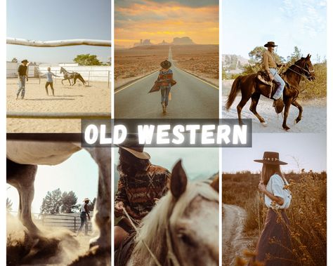 Western Lightroom Presets Free, Western Filter, Vsco Filter Free, How To Use Lightroom, Phone Photo Editing, Western Film, Photo Editing Techniques, Vintage Cowboy, Cowboy Party