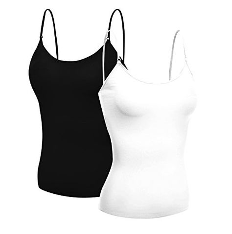 Women Camisole Cami with Built-In Shelf Bra Adjustable Straps Tank Top Women Camisole, Cami Bra, Cotton Camisole, Bra Tank, Womens Camisoles, Tank Top Straps, Black Camisole, Tank Top Bras, Cute Tank Tops