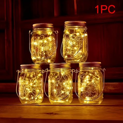 Faster shipping. Better service Wedding Decorations Lights, Mason Jar With Fairy Lights, Jar Wedding Decor, Fairy Themed Bedroom, Jar Fairy Lights, Mason Jar Wedding Decor, Fall Yard Decor, Solar Mason Jars, Decorations Lights