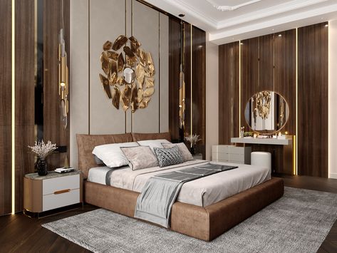 bedroom 3D visualisation on Behance Bedroom Interior Design Luxury, Modern Luxury Bedroom, Luxury Bedroom Design, Interior Room, Luxury Bedroom Master, Bedroom Bed Design, Bathroom Design Luxury, Daughters Room, Bedroom Furniture Design