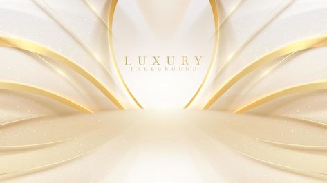 Luxury cream color background with golden line elements and curve light effect decoration and bokeh. Cream Color Background, Golden Line, Background Gold, Gold Background, Color Background, Golden Color, Light Effect, Background Design, Cream Color