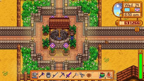 Stardew Valley Outside Decor, Stardew Valley Cute Farm, Stardew Valley Farm Decoration, Stardew Valley Decor, Stardew Decoration, Stardew Valley Ideas, Stardew Valley Decoration Ideas, Stardew Valley Farm Ideas, Stardew Ideas