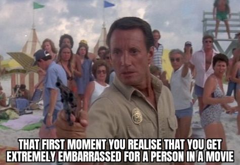 Still can't watch the blue fish part on the beach in Jaws 2 as I feel embarrassed like I am Chief Brodie Jaws Memes Funny, Jaws 2, Jaws Movie, Movie Memes, Blue Fish, Illustration Character, One Moment, Illustration Character Design, Memes Funny