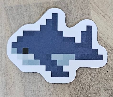 Small Shark Perler Beads, Cool Small Pixel Art, Sea Creature Pixel Art, Therian Pixel Art, 10x10 Pixel Art, Pixel Art 32x32 Easy, Hamahelmet Ideas, Shark Perler Bead Pattern, Winnie The Pooh Pixel Art