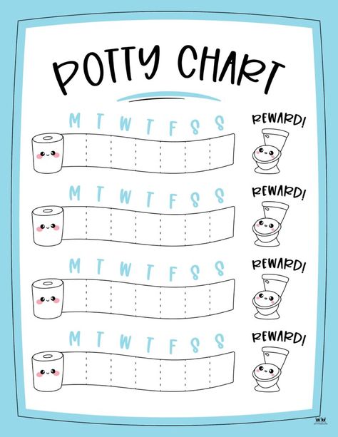 Choose from 20 unique printable potty training charts to help your little one potty train. Use stickers, rewards, and more! Print from home. 100% FREE! Potty Chart Ideas Diy, Diy Potty Training Chart Ideas, Free Potty Training Chart Printables, Potty Chart Ideas, Diy Potty Training Chart, Potty Time Chart, Potty Reward Chart, Potty Sticker Chart, Printable Potty Training Chart