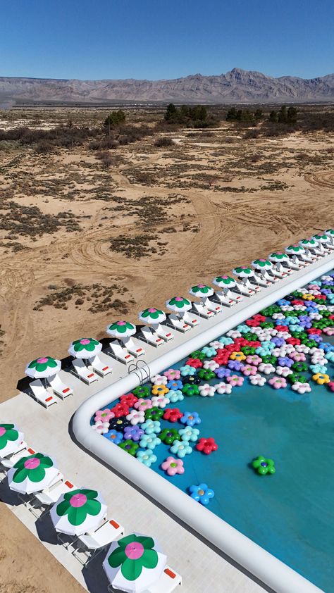 Cj Hendry's epic pool installation is an immersive homage to the glitz and glamour of Las Vegas | Creative Boom Beach Installation Art, Pool Branding, Cj Hendry, Epic Pools, Immersive Installation, Public Pool, Vegas Pools, Backyard Garden Layout, Desert Environment