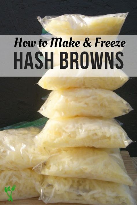 Freeze Hashbrowns, Freezing Food Guide, Frozen Hash Browns, Homemade Hashbrowns, Frozen Hashbrowns, Freezable Meals, Frozen Potatoes, Fresh Potato, Canned Food Storage