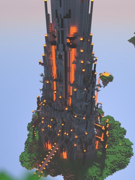 Evil Tower, Minecraft Castle Designs, Ball Of Light, Minecraft Building Blueprints, Power Corrupts, Minecraft Mansion, Minecraft Images, Minecraft Structures, Dark Ocean