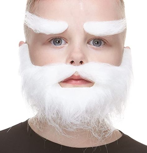 Amazon.com: Mustaches Fake Beard and Eyebrows, Self Adhesive, Novelty, Small, Realistic Traper False Facial Hair, Costume Accessory for Kids, White Color: Toys & Games Skin Craft, Fake Beards, Fake Mustaches, Baby Bottle Warmer, White Beard, Small Faces, Beard No Mustache, Facial Hair, Costume Accessories